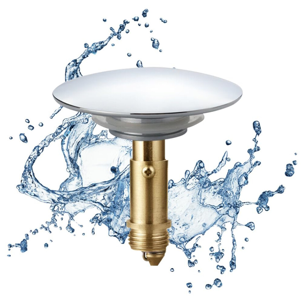 Pop Up Sink Plug 66Mm Solid Brass Chrome Plating Push Pop-Up Drain Stopper For Bathroom Basin Kitchen Washbasin Bath 9354506030421
