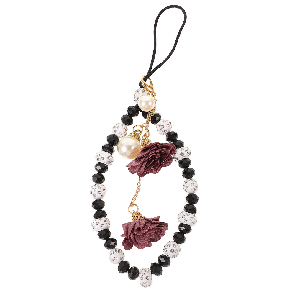 Phone Charm Beads Beaded Wristlet Universal Aesthetic Chain Black 3321439646544