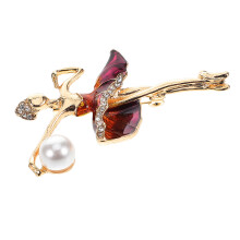 ballet girl brooch pin with rhinestones for bags hats clothing