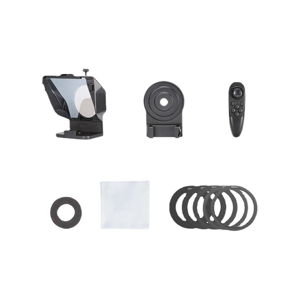 Portable Teleprompter For Smartphones & Slr Camera With Remote Phone Holder For Video Recording And Live Streaming Black 9354506030490