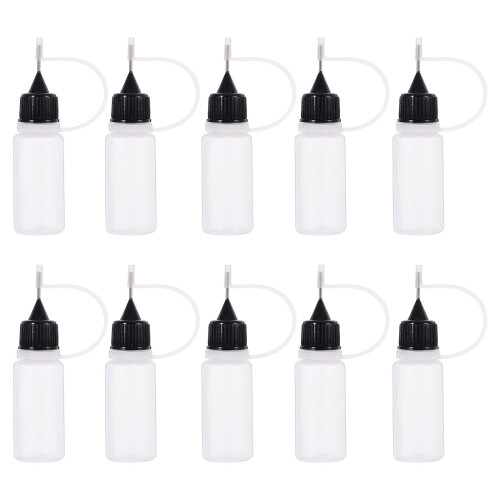 20pcs 10ml precision tip plastic applicator bottles for glue paint crafts