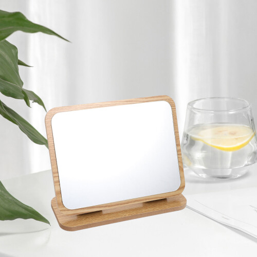Wooden Tabletop Cosmetic Mirror Household Desktop Foldable Makeup 2