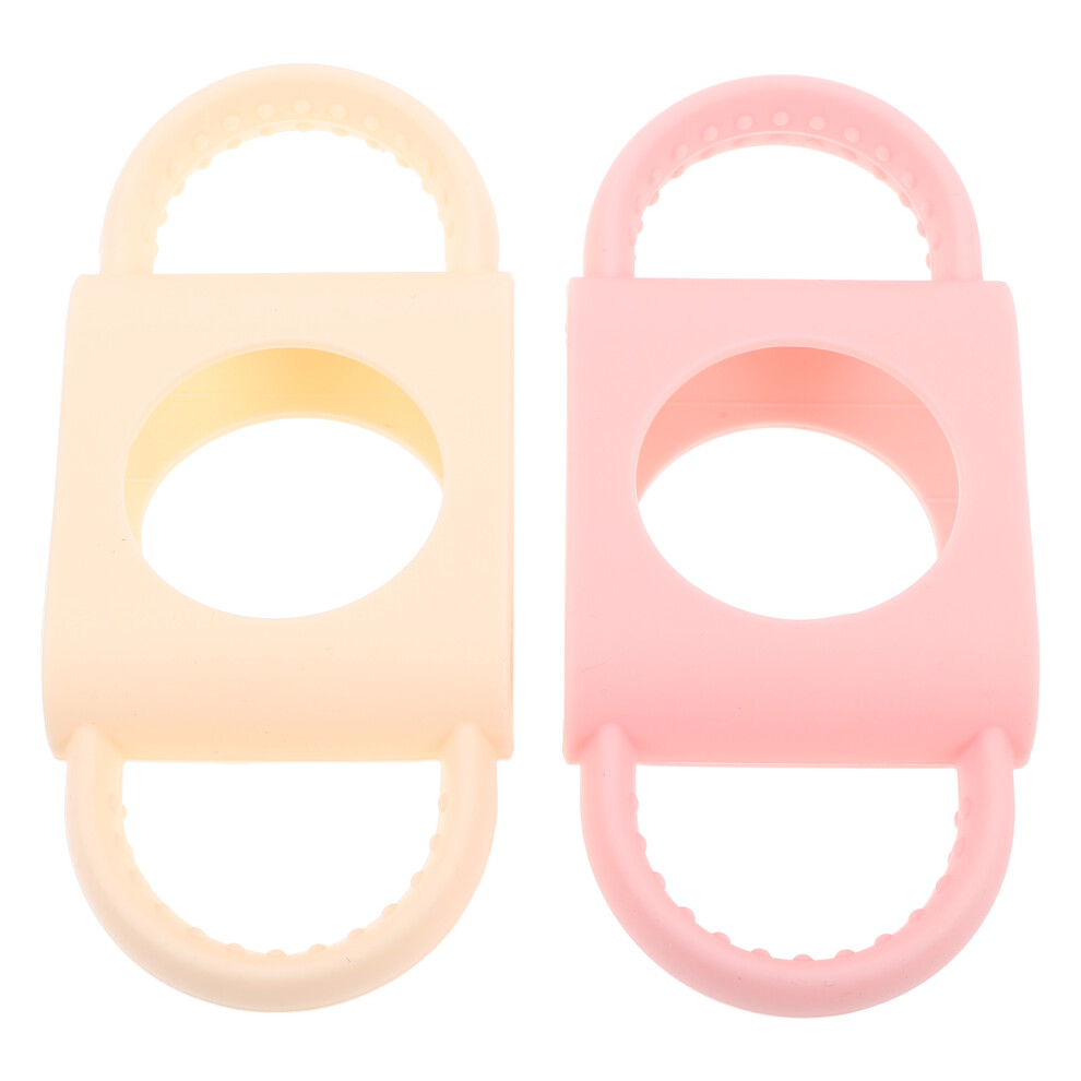 2Pcs Silicone Baby Bottle Handles For Dr. Wide Neck Cups Brown Aboofan