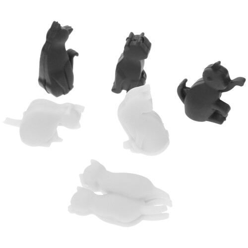 6 Stk. Katzenform Silikon Teebeutelhänger Getränkeetikett 2