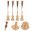 4Pcs Violin Shape Bamboo Bookmarks With Tassel Design 10