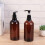 2Pcs 500Ml Refillable Brown Screw Pump Bottles For Essential Oil 8