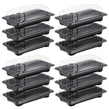 100Pcs Sushi Packing Box Fruit Carry Out Container Take Out Box Black