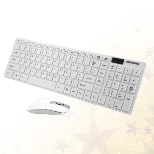 2. Wireless Ultra Thin Office Keyboard With Mouse White 2