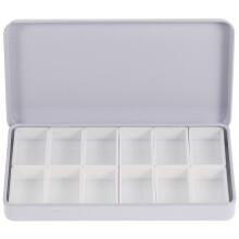 One Set Empty Watercolor Tin Pans With Iron Storage Box