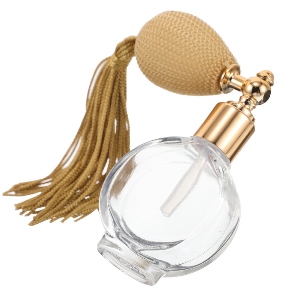 Ohphcall Gold Small Clear Crystal Perfume Bottle With Spray Tassel Atomizer