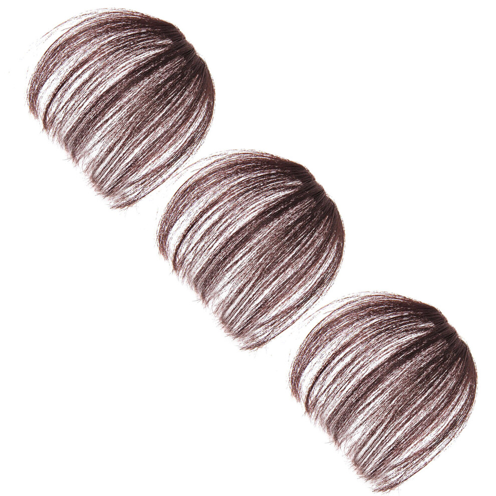 Ohphcall Unisex 3Pcs Realistic Fake Hair Bangs Wig For Women