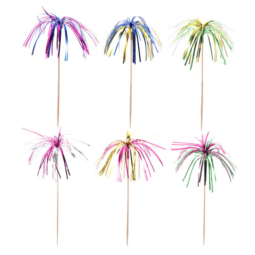 100pcs fruit picks tassel sticks colorful cocktail decor random color 2