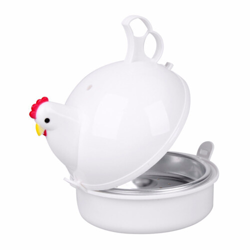 Chicken Shape 4 Egg Microwave Steamer Cooker Kitchen Tool