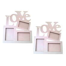 2Pcs Wooden Photo Frames Multi Love Wedding for Home Wall Table Decor