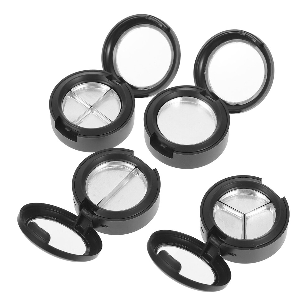 Happyyami Black 4Pcs Durable Empty Eyeshadow Lipstick Cases Compact Makeup Tray