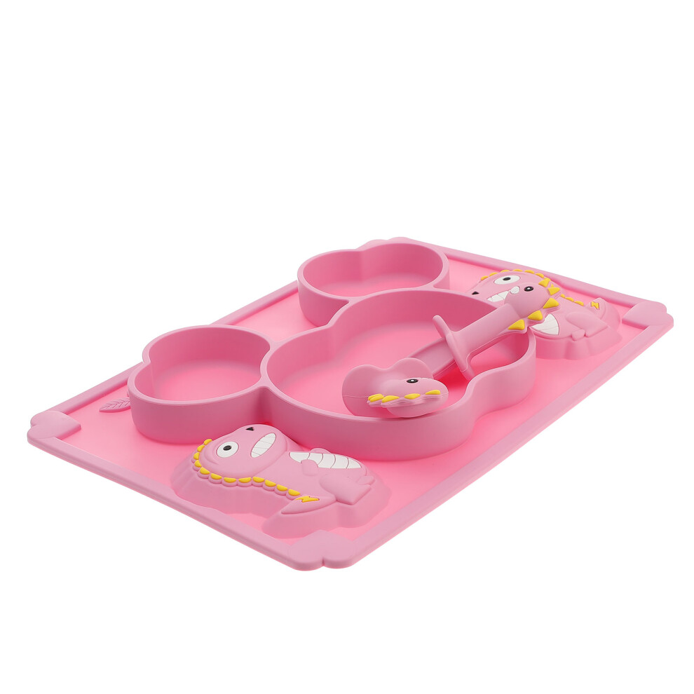 One Set Baby Silicone Tableware Plate Fork Spoon Happyyami