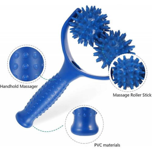 Muscle Roller Stick Handheld Foam Roller Massager for Back Neck Arm Legs (Blue) 2