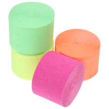 4 Rolls Glow In The Dark Crepe Paper Streamers For Party Decor
