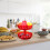 Red Pumpkin Cookie Jar with Cover for Snacks 10