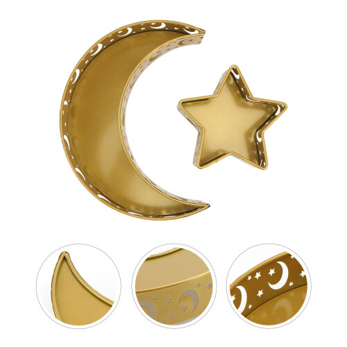 2 essensTablett mond stern dessert service gold 2