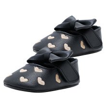 1 Paar Babyschuhe Mit Herzstickerei Schleife Prewalker