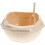 1Pc Khaki Plastic Cat Litter Box with Half-Closed Flap Anti-Splashing 2