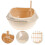 1Pc Khaki Plastic Cat Litter Box with Half-Closed Flap Anti-Splashing 3