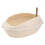 1Pc Khaki Plastic Cat Litter Box with Half-Closed Flap Anti-Splashing 10