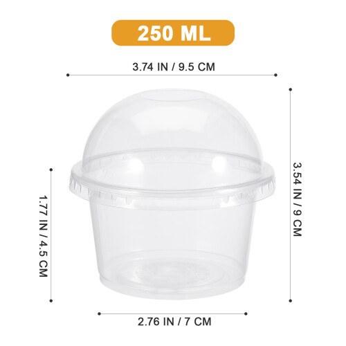 50 Pcs Plastic Dessert Cups With Lids For Pudding Soup Ice Cream 1