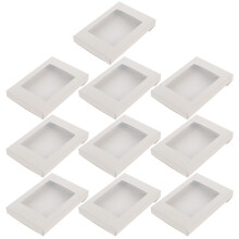 10Pcs Kraft Gift Boxes With Clear Window For Cookies Cakes Storage