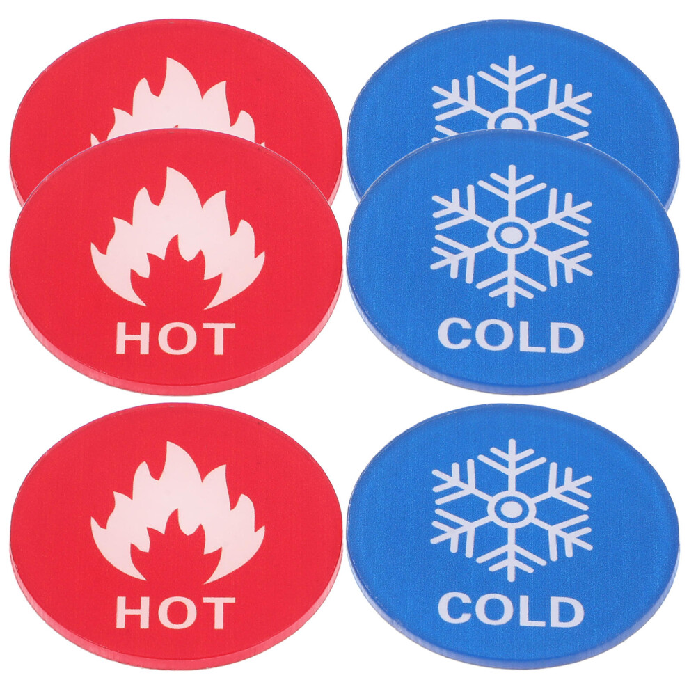6 Pairs Self-Stick Hot Cold Water Indicator Stickers For Faucet Shower 3321770160266