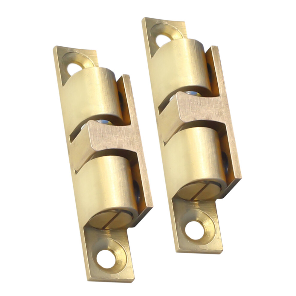 2Pcs Closet Ball Tension Latch 70Mm Solid Brass Door Roller Catch 3321765981777