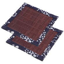 2pcs mini bamboo plant mats for indoor outdoor use non-slip
