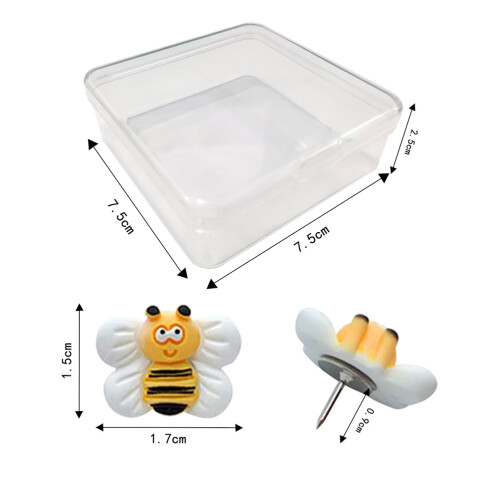 25Pcs Bee Shape Push Pins Multi Function Thumb Tacks Map Accessory 1