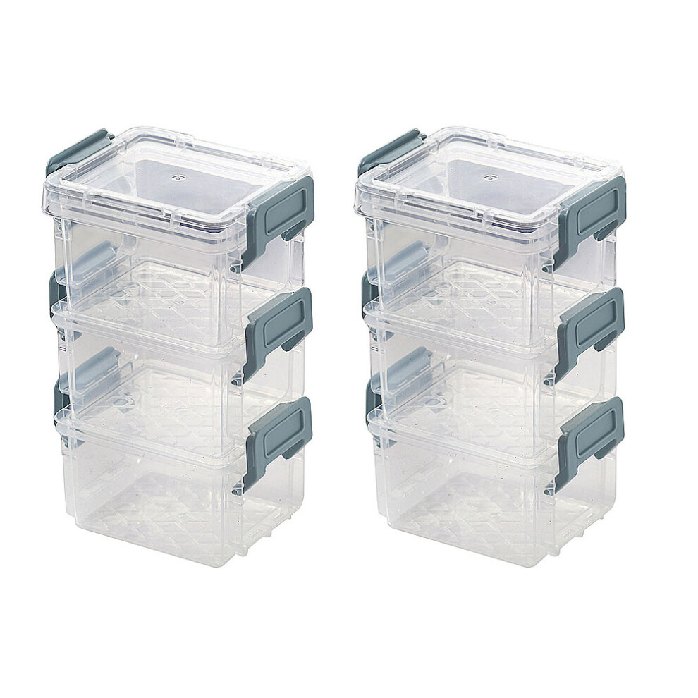 6 Pcs Transparent Stackable Desktop Boxes For Jewelry Storage