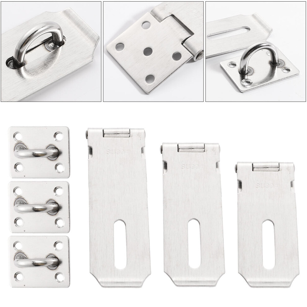 3Pcs Premium Metal Door Clasp Hasp Strong Padlock Lock Latch 3321770140879