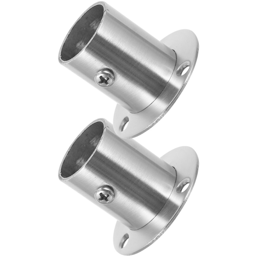 2Pcs Stainless Steel Closet Rod Flange Socket Support Holder-image-OPC-PKTKFDR-NEW