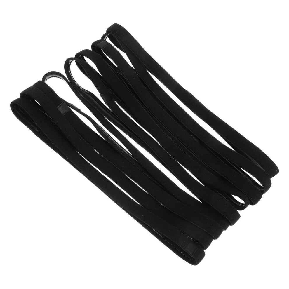 Photos - Other Trainers 9Pcs Running Headband Stretchy Rope Non Slip Yoga Hair Band Black