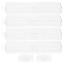 4Pcs Transparent Straw Case Plastic Storage Box For Travel
