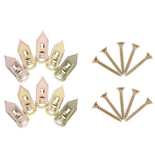 10Pcs Professional Plasterboard Plug Screws Hardware Golden
