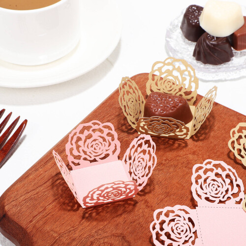 100 Pcs Truffle Wrappers Paper Mini Cupcake Liners Party Supply 2