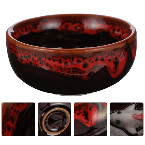 creative round ceramic ink dish for calligraphy and painting 2