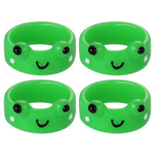 4pcs cartoon frog finger rings resin craft animal decorative rings