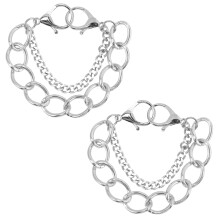 2Stk Silberne Metal Schuhketten Schuhe Charms Punk Deko Zubehör