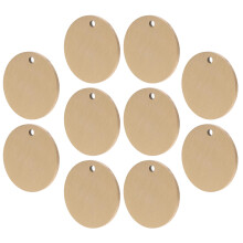 10Pcs Blank Wood Circle Coins 30Mm For Jewelry Making