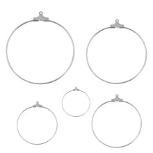 20 Pcs 20mm Stainless Steel Hanging Circle Pendant Earrings For Diy