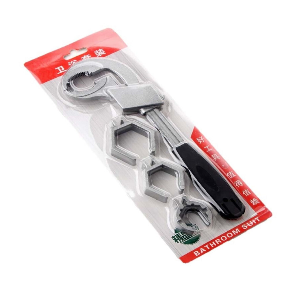 80Mm Bathroom Wrench Adjustable Large Opening Spanner For Sink Faucet Narrow Sewer Water Pipe Plumbing Repair Tools 4Pc 9354506031275
