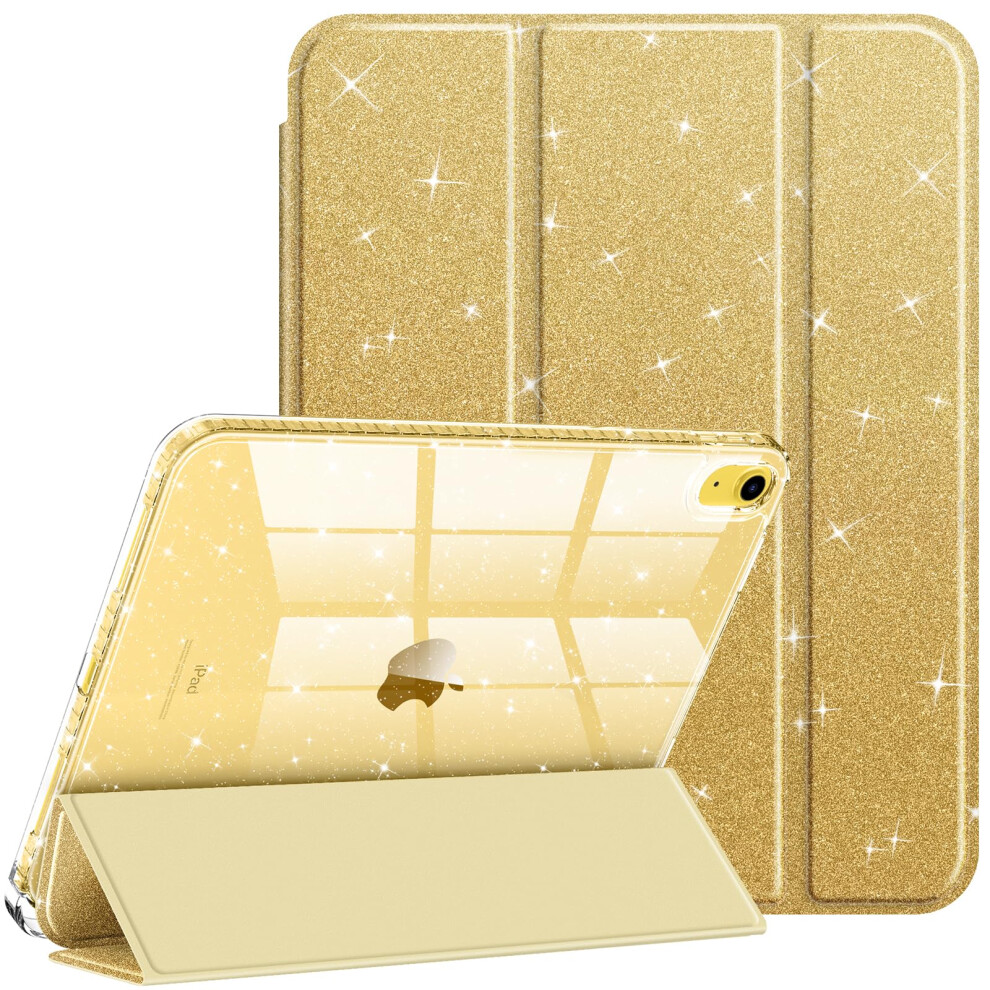 Glitter Case For Ipad 11Th Gen 11-Inch And 10Th Gen 10.9-Inch With Built-In Pencil Holder, Auto Wake/Sleep, Gold 9354506031398
