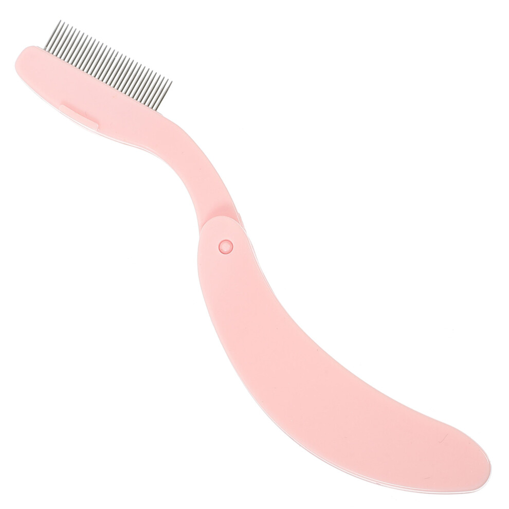 Inoomp Curved Eyebrow Comb With Plastic Handle And Metal Teeth For Grooming