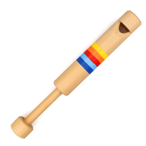Pull-Push Wooden Whistle Flute Toy Musical Instrument 1